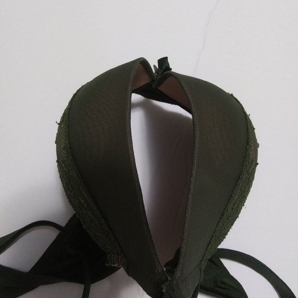 Adore Me Forest Green Nude Push Up Bra Mirianne Size 32C Underwire Padded Lace - Picture 11 of 11